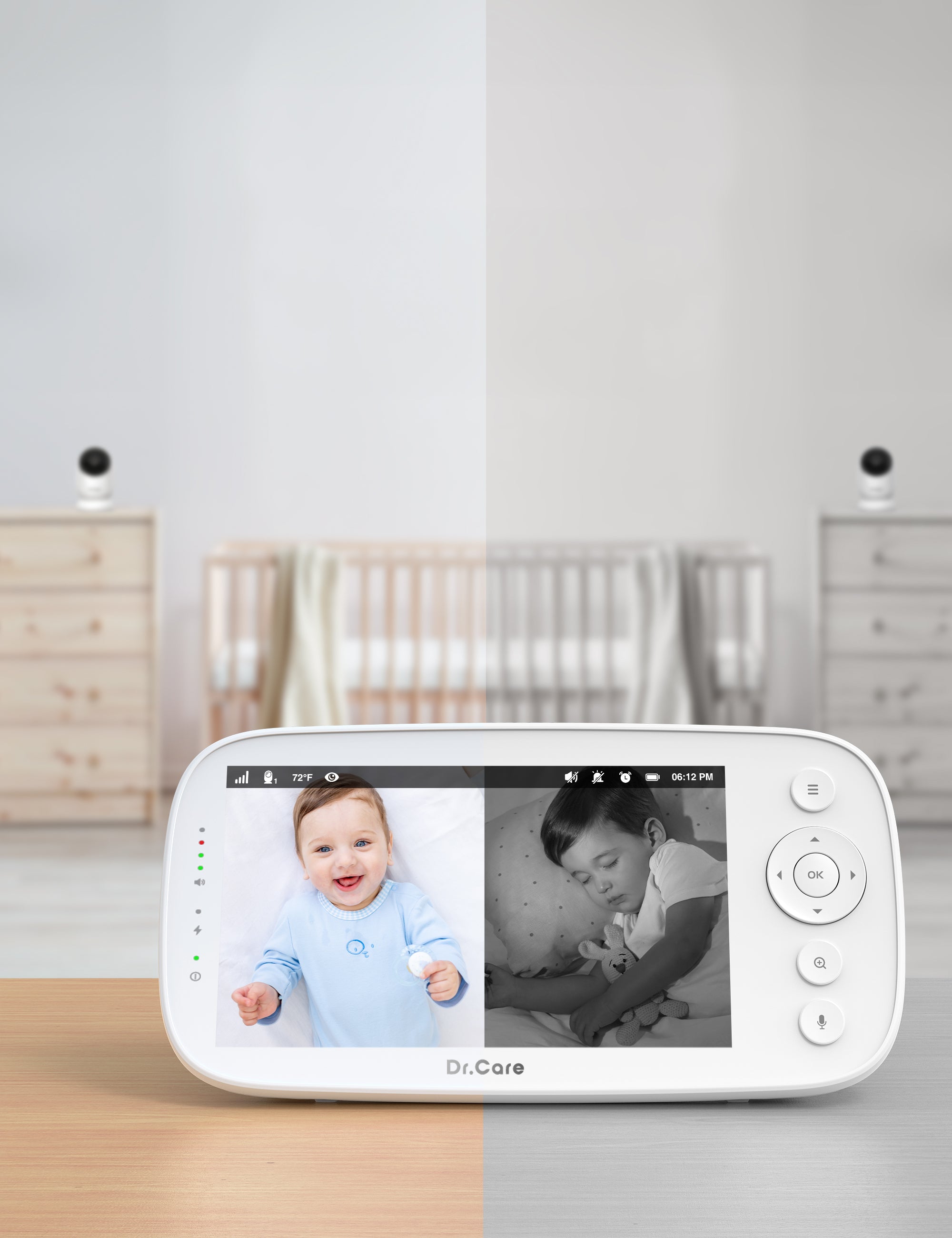 GHB Babyfooncamera 5,0 Inch LCD 720P Camera 350° Draaibaar Ondersteunt 4 Cameras Video Baby 24 Ghz Temperatuursensor Communicatie Nachtzicht GHB Babyfooncamera 5,0 Inch LCD 720P Camera 350° Draaibaar Ondersteunt 4 Cameras Video Baby 24 Ghz Temperatuursensor Communicatie Nachtzicht