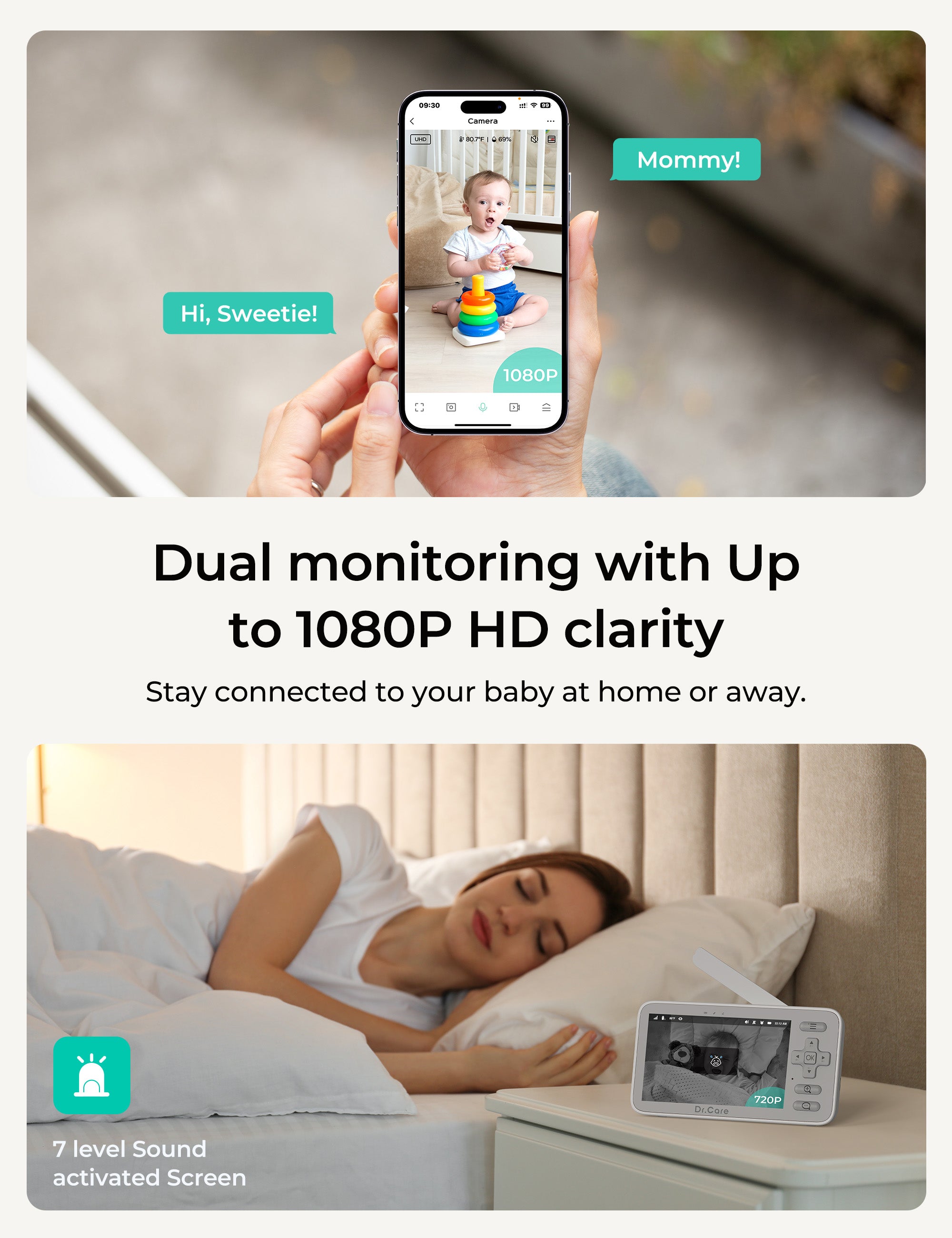 Dr.Care VistaView Lite Smart WiFi Baby Monitor-DC-SBM005