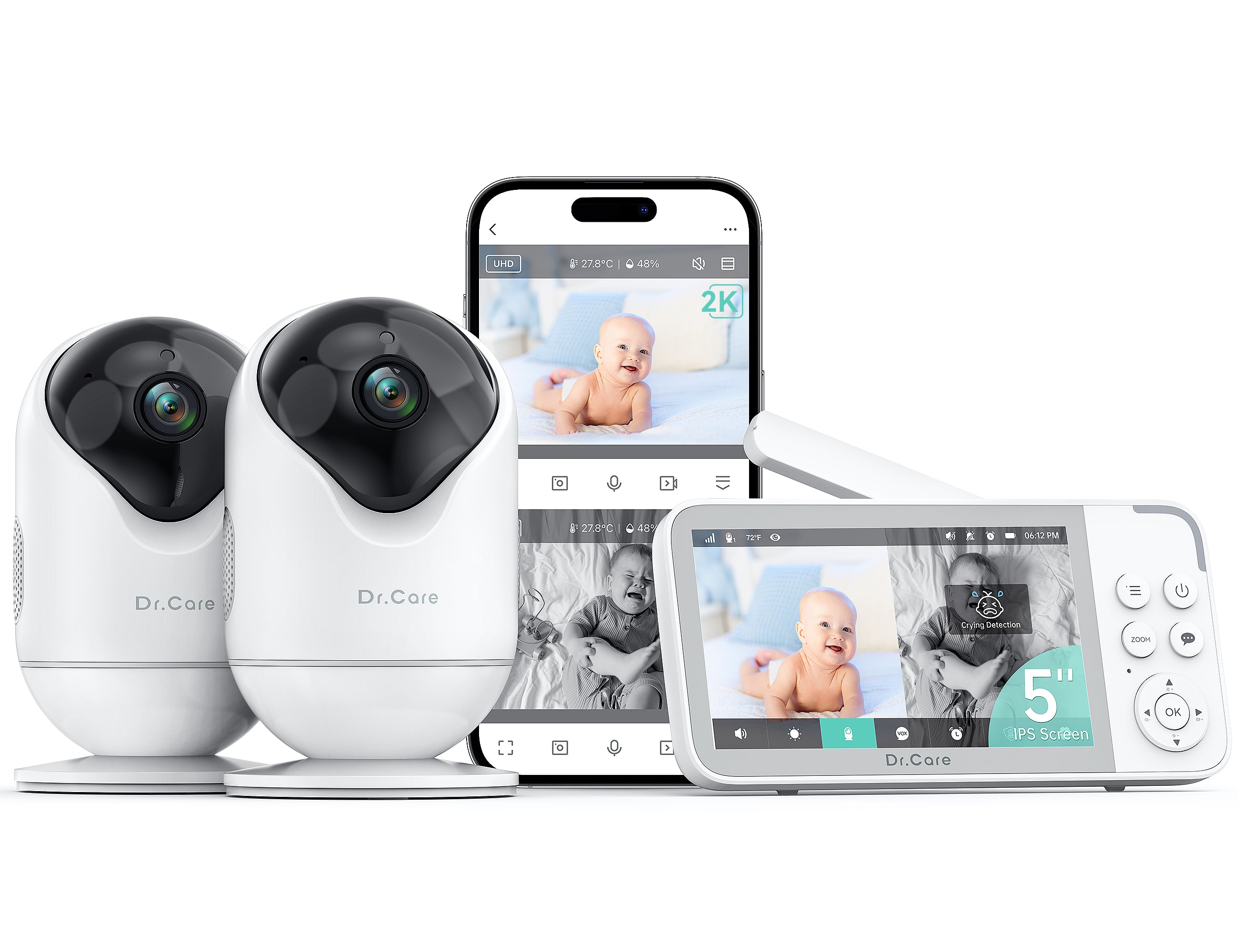 Dr.Care VistaView Smart WiFi Baby Monitor 2 Camera Set (DC-SBM001 Dual)