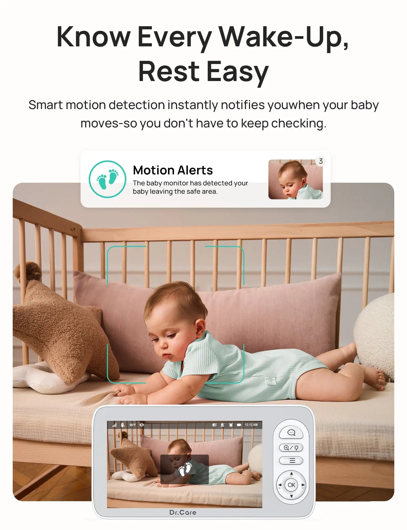 LumiView Plus Smart Baby Monitor - Crib Set - SBM006 + Clamp Mount