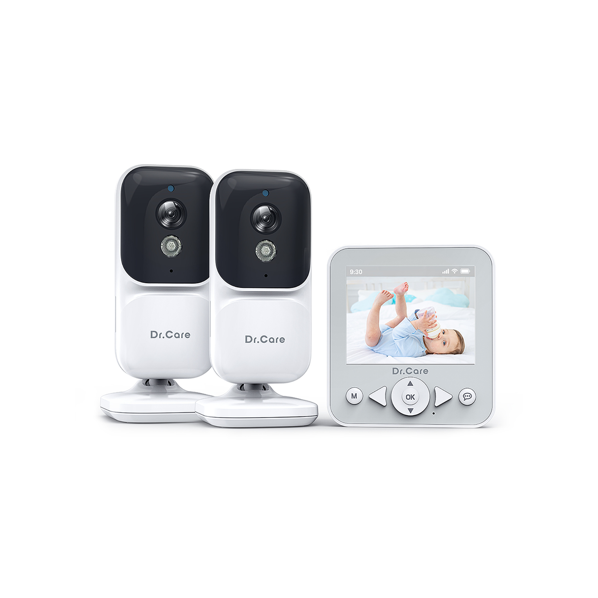Babyphone vidéo NeoView 2,8″ Blanc 2 caméras 