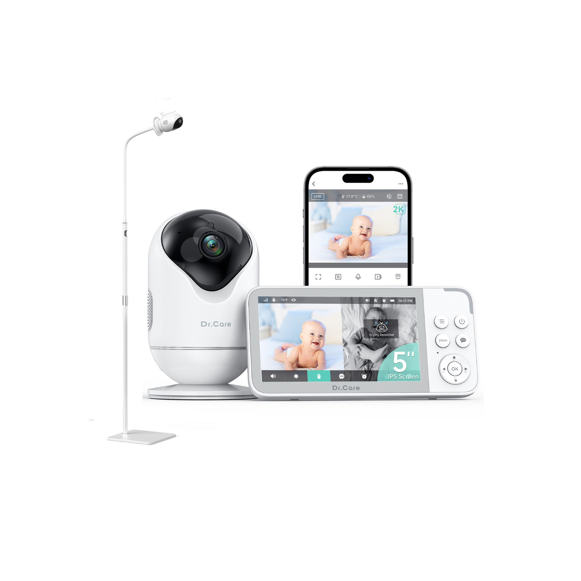 VistaView 5" 2K Smart WiFi Baby Monitor - SBM001