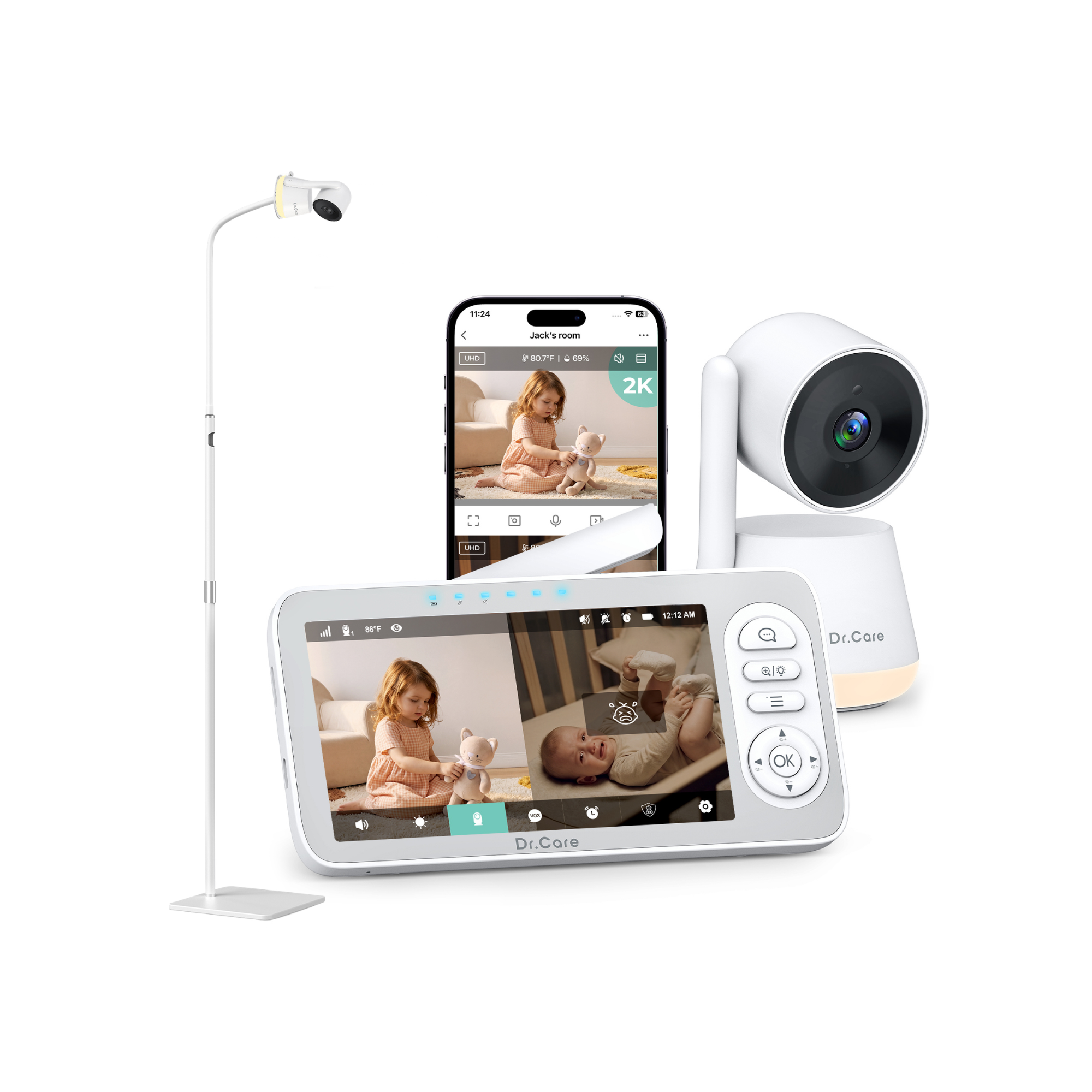 LumiView Plus Smart Baby Monitor - SBM006 with Floor Stand