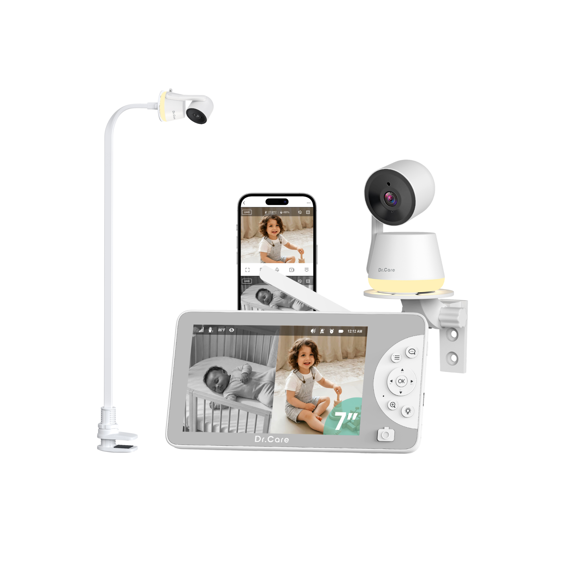 Moniteur Bébé Intelligent WiFi LumiView Max 7" 2K - SBM009