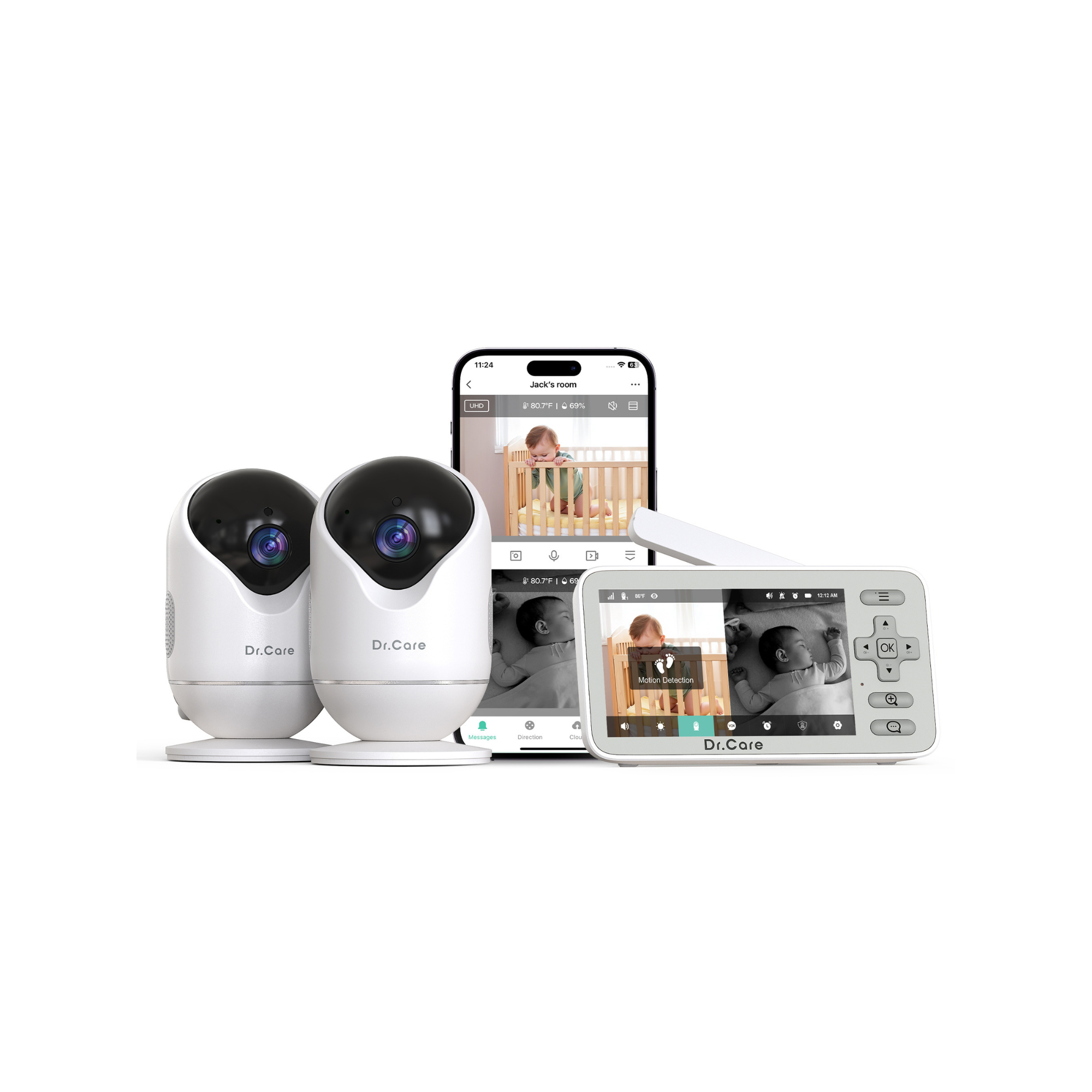 Babyphone vidéo NeoView 3,5" Bleu 2 caméras 