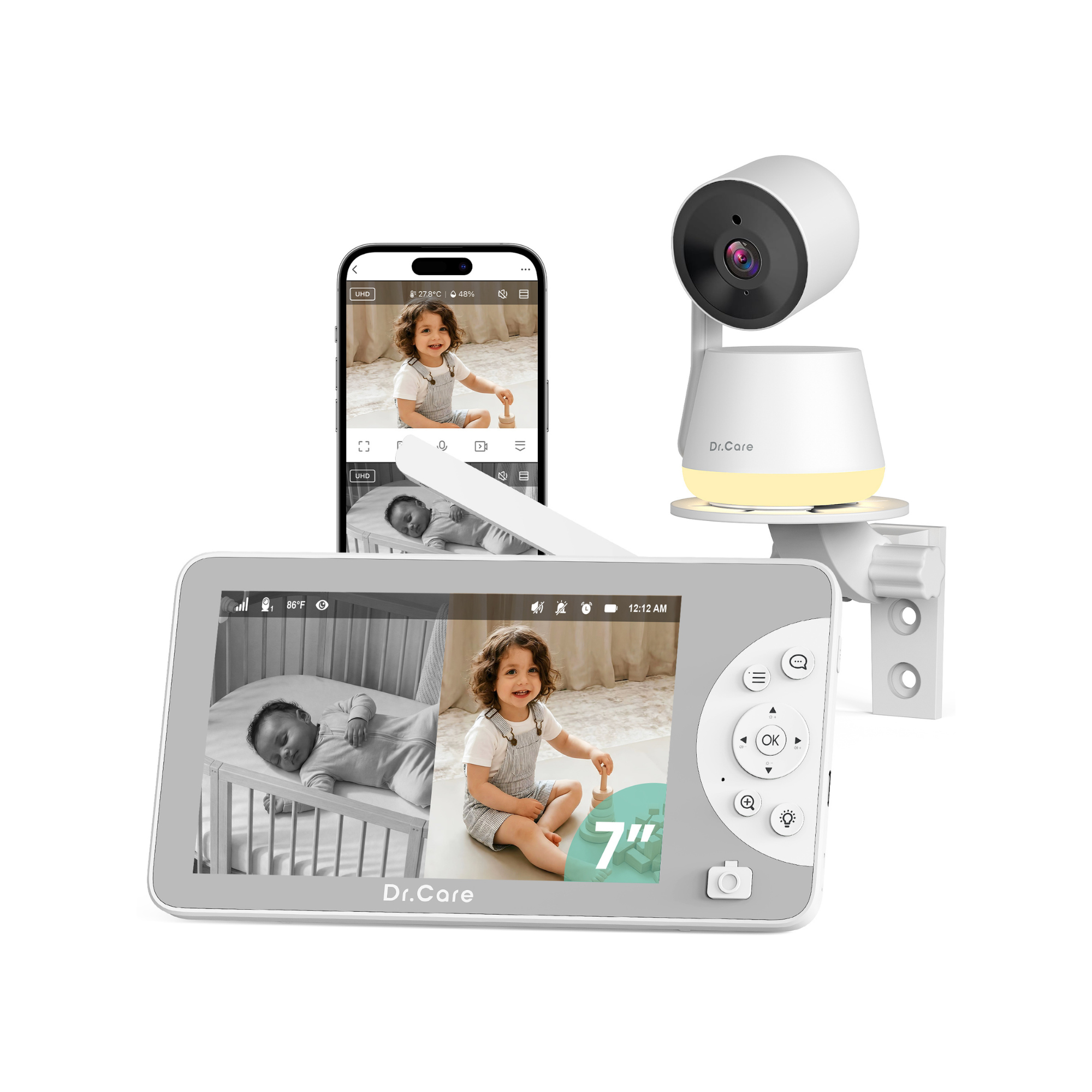 LumiView Max 7" 2K Smart WiFi Baby Monitor - SBM009
