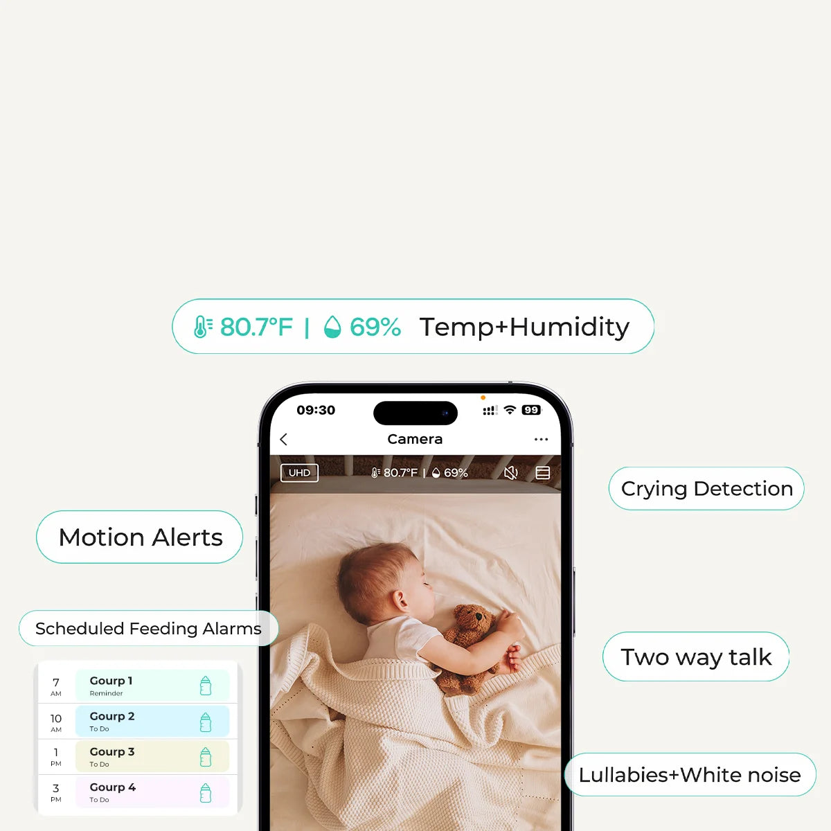 baby under smart monitor