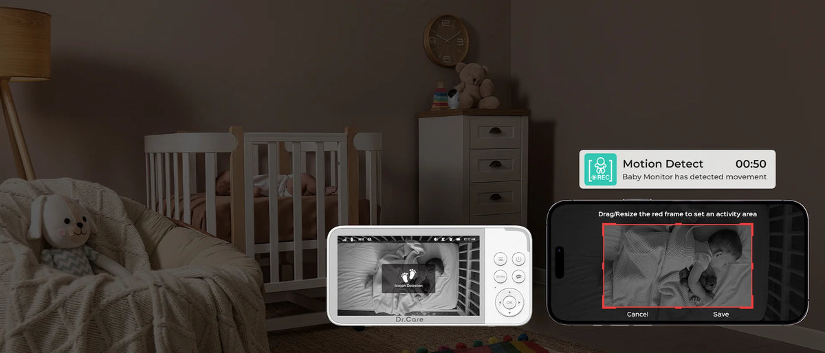 Dr.Care smart baby monitor with cry detection and motion alerts